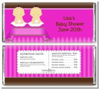 Twin Baby Girls Asian - Personalized Baby Shower Candy Bar Wrappers