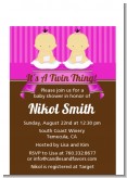 Twin Baby Girls Asian - Baby Shower Petite Invitations