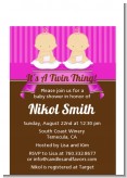 Twin Baby Girls Caucasian - Baby Shower Petite Invitations