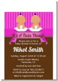 Twin Baby Girls Hispanic - Baby Shower Petite Invitations