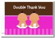 Twin Baby Girls Hispanic - Baby Shower Thank You Cards thumbnail