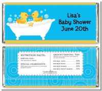 Twin Duck - Personalized Baby Shower Candy Bar Wrappers