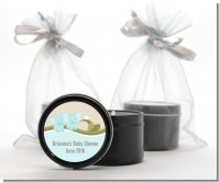 Twin Elephant Boys - Baby Shower Black Candle Tin Favors