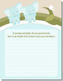 Twin Elephant Boys - Baby Shower Notes of Advice