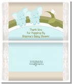 Twin Elephant Boys - Personalized Popcorn Wrapper Baby Shower Favors