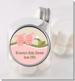 Twin Elephant Girls - Personalized Baby Shower Candy Jar