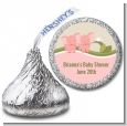 Twin Elephant Girls - Hershey Kiss Baby Shower Sticker Labels thumbnail