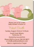 Twin Elephant Girls - Baby Shower Invitations