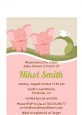 Twin Elephant Girls - Baby Shower Petite Invitations thumbnail