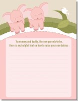 Twin Elephant Girls - Baby Shower Notes of Advice