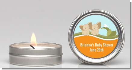 Twin Elephants - Baby Shower Candle Favors