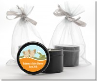 Twin Elephants - Baby Shower Black Candle Tin Favors