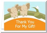 Twin Elephants - Baby Shower Thank You Cards