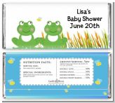 Twin Frogs - Personalized Baby Shower Candy Bar Wrappers