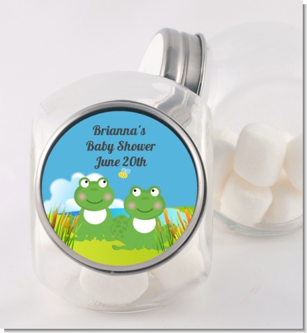Twin Frogs - Personalized Baby Shower Candy Jar