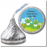 Twin Frogs - Hershey Kiss Baby Shower Sticker Labels