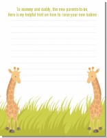 Twin Giraffes - Baby Shower Notes of Advice