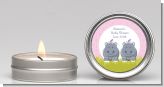 Twin Hippo Girls - Baby Shower Candle Favors