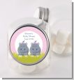 Twin Hippo Girls - Personalized Baby Shower Candy Jar thumbnail