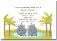 Twin Hippo Girls - Baby Shower Petite Invitations thumbnail
