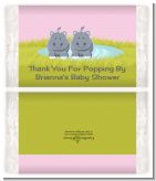 Twin Hippo Girls - Personalized Popcorn Wrapper Baby Shower Favors