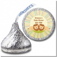 Twin Lions - Hershey Kiss Baby Shower Sticker Labels