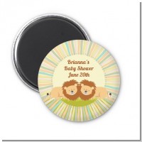 Twin Lions - Personalized Baby Shower Magnet Favors
