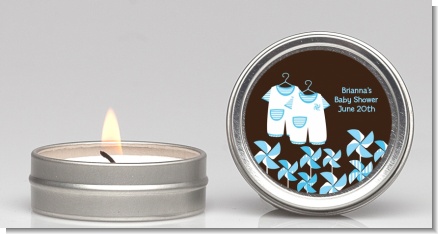 Twin Little Boy Outfits - Baby Shower Candle Favors