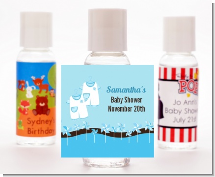 Twin Little Boy Outfits - Personalized Baby Shower Hand Sanitizers Favors