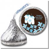 Twin Little Boy Outfits - Hershey Kiss Baby Shower Sticker Labels
