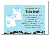 Twin Little Boy Outfits - Baby Shower Petite Invitations