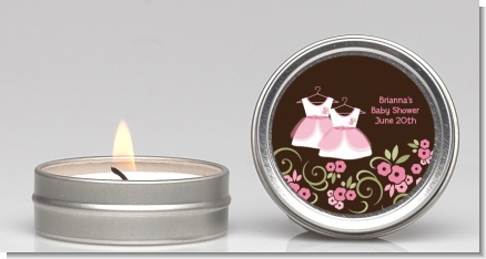 Twin Little Girl Outfits - Baby Shower Candle Favors