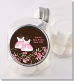 Twin Little Girl Outfits - Personalized Baby Shower Candy Jar