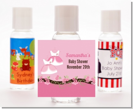 Twin Little Girl Outfits - Personalized Baby Shower Hand Sanitizers Favors