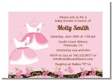 Twin Little Girl Outfits - Baby Shower Petite Invitations