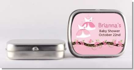 Twin Little Girl Outfits - Personalized Baby Shower Mint Tins