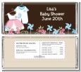 Twin Little Outfits 1 Boy and 1 Girl - Personalized Baby Shower Candy Bar Wrappers thumbnail