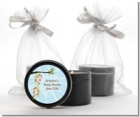 Twin Monkey Boys - Baby Shower Black Candle Tin Favors