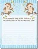 Twin Monkey Boys - Baby Shower Notes of Advice