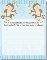 Twin Monkey Boys - Baby Shower Notes of Advice