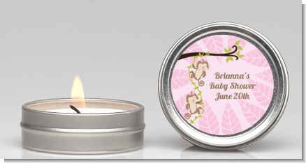 Twin Monkey Girls - Baby Shower Candle Favors