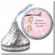 Twin Monkey Girls - Hershey Kiss Baby Shower Sticker Labels thumbnail