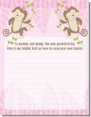 Twin Monkey Girls - Baby Shower Notes of Advice