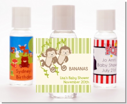 Twin Monkey - Personalized Baby Shower Hand Sanitizers Favors