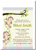 Twin Monkey - Baby Shower Petite Invitations