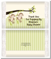 Twin Monkey - Personalized Popcorn Wrapper Baby Shower Favors