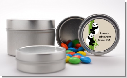 Twin Pandas - Custom Baby Shower Favor Tins