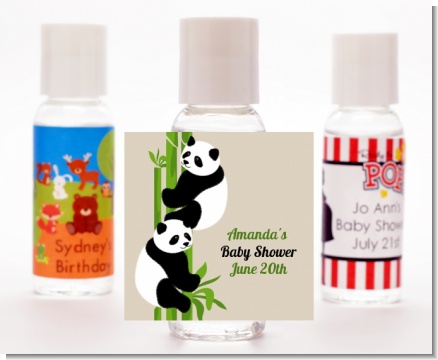 Twin Pandas - Personalized Baby Shower Hand Sanitizers Favors