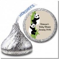 Twin Pandas - Hershey Kiss Baby Shower Sticker Labels