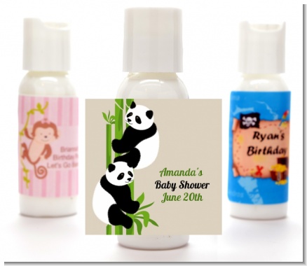 Twin Pandas - Personalized Baby Shower Lotion Favors